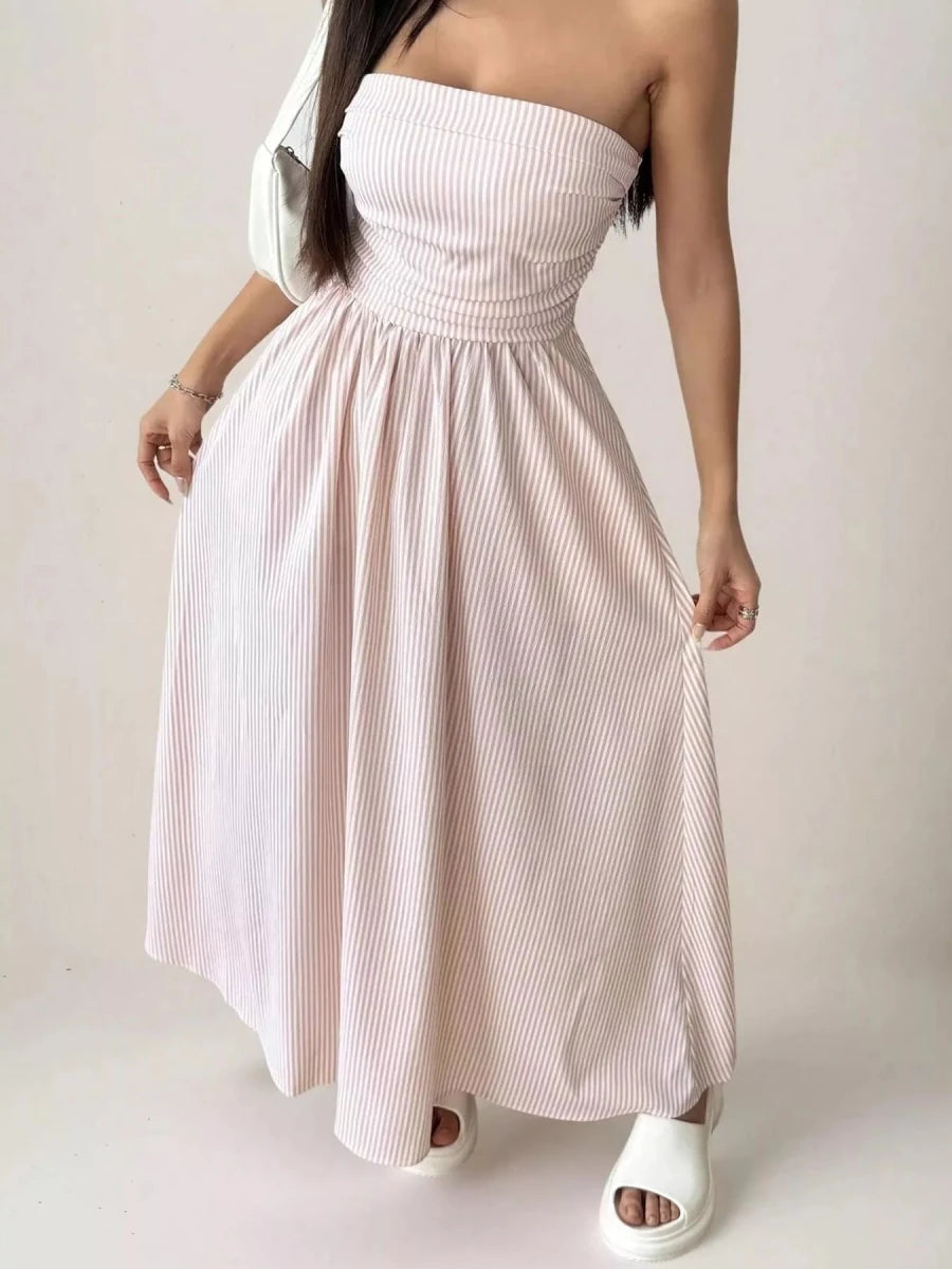 Coastline Dreams Stripe Maxi - Brick + Boho