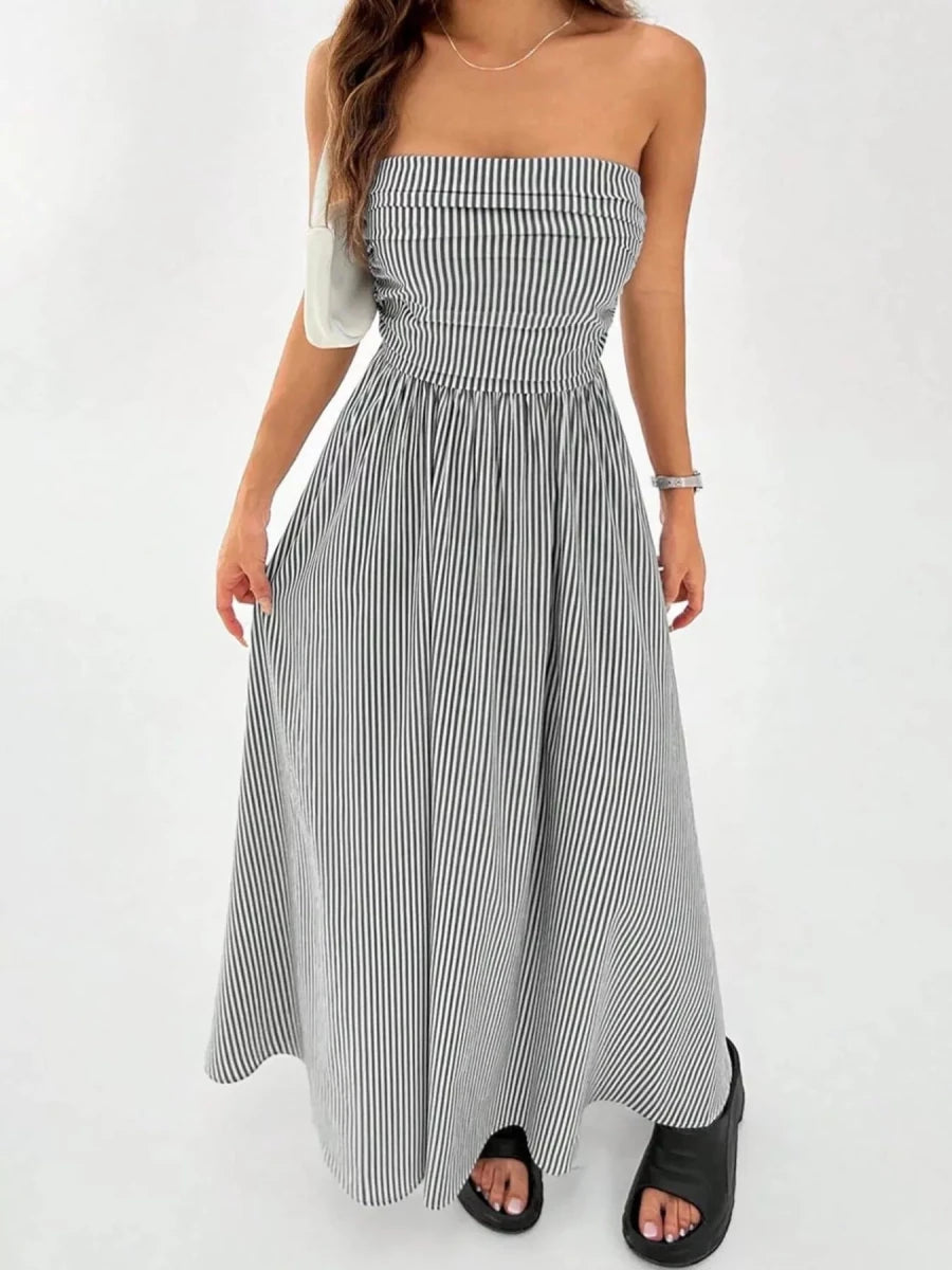 Coastline Dreams Stripe Maxi - Brick + Boho
