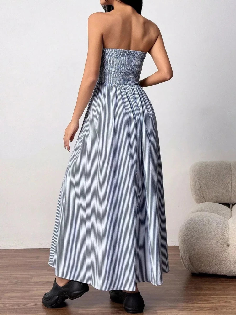 Coastline Dreams Stripe Maxi - Brick + Boho