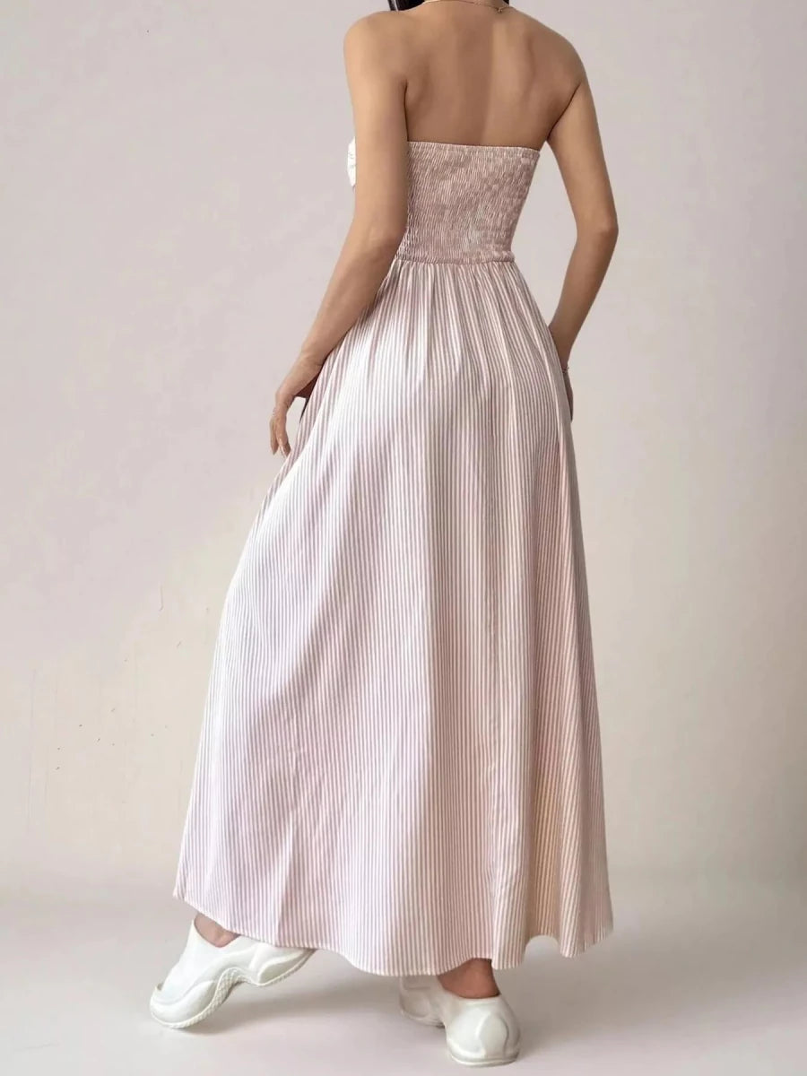 Coastline Dreams Stripe Maxi - Brick + Boho