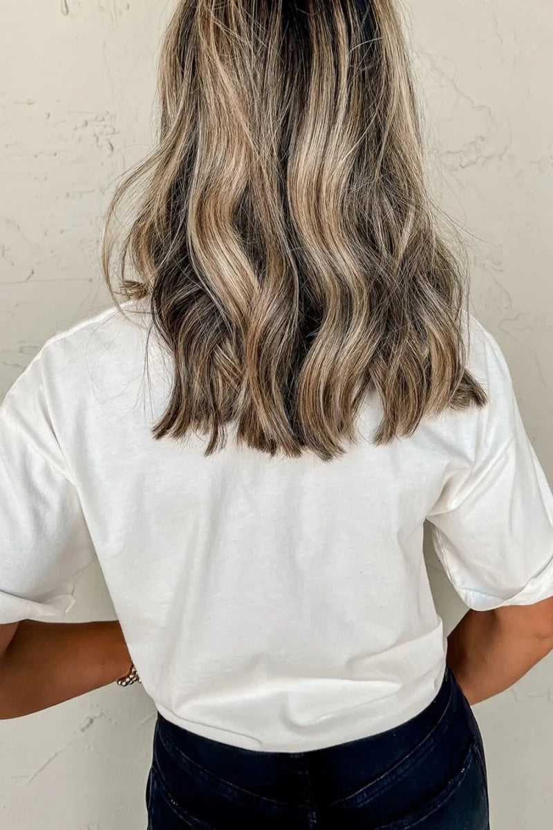 Column Striped Graphic Tee - Brick + Boho