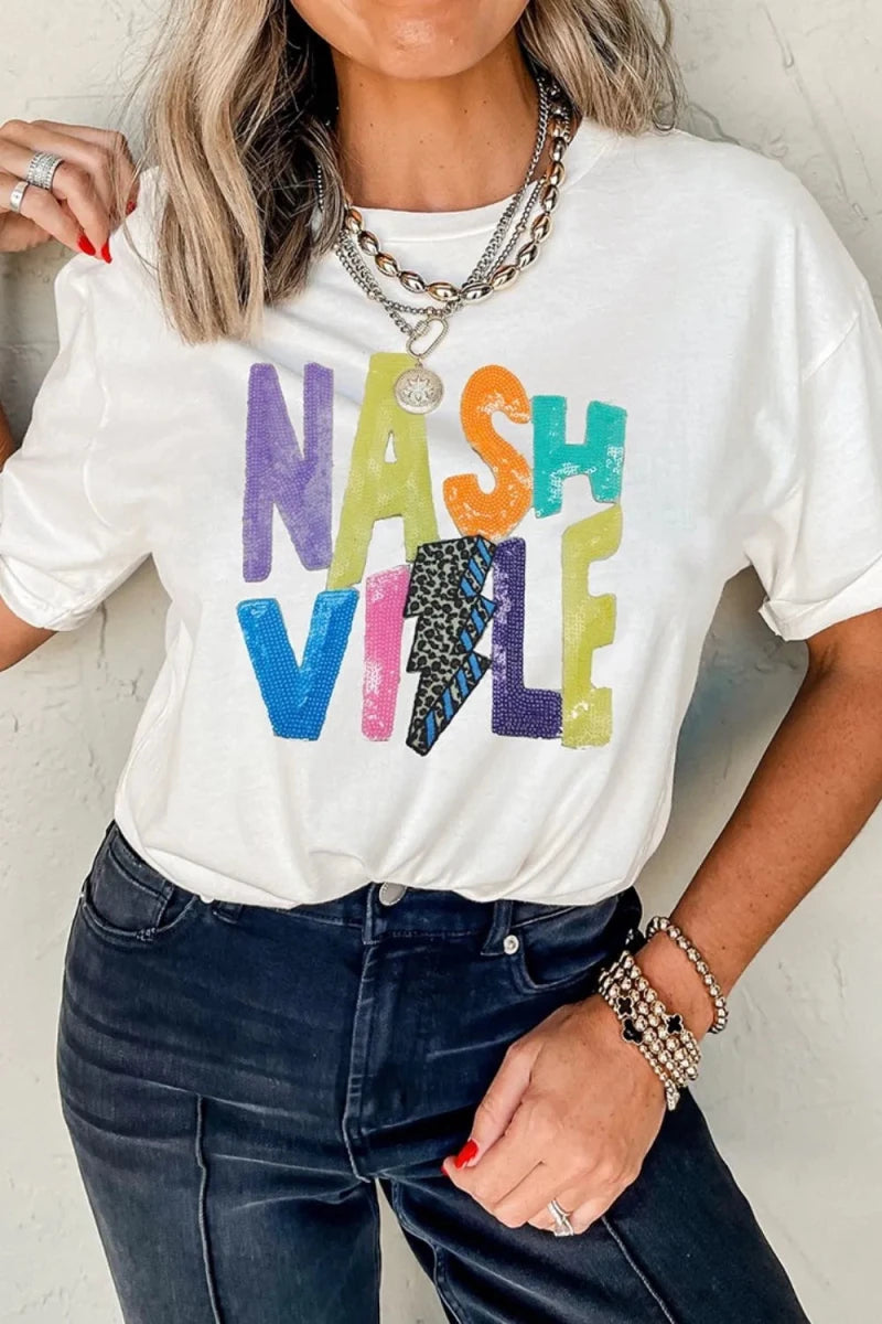 Column Striped Graphic Tee - Brick + Boho