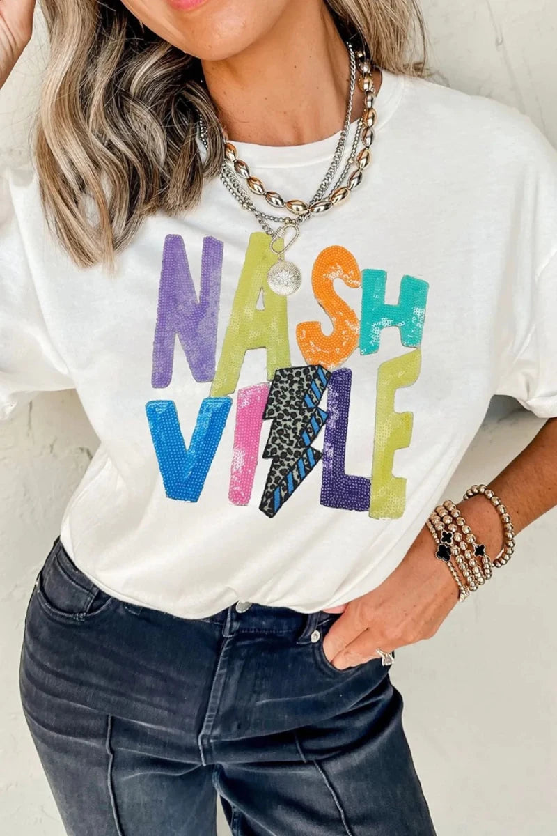 Column Striped Graphic Tee - Brick + Boho