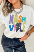 Column Striped Graphic Tee - Brick + Boho