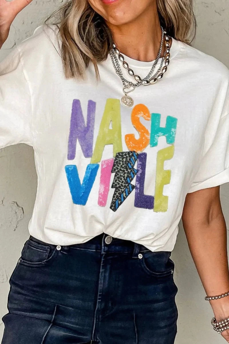 Column Striped Graphic Tee - Brick + Boho