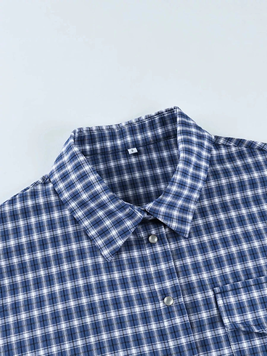 Cool Plaid Oversized Shirt - Brick + Boho