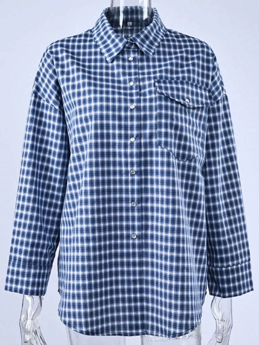 Cool Plaid Oversized Shirt - Brick + Boho