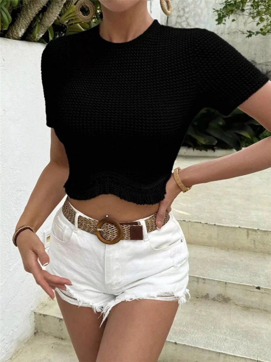 Desert Breeze Tassel Tee - Brick + Boho