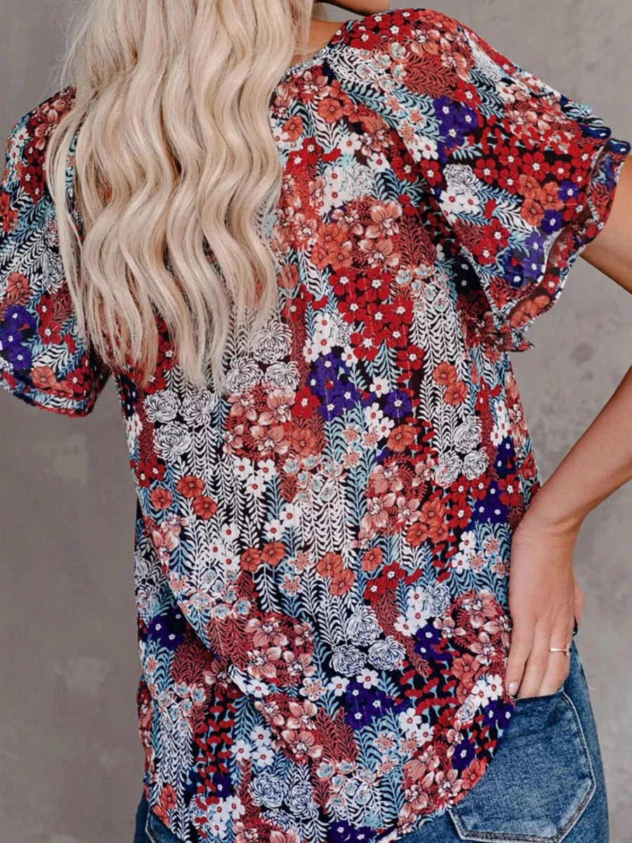 Drifting Wildflower Top - Brick + Boho