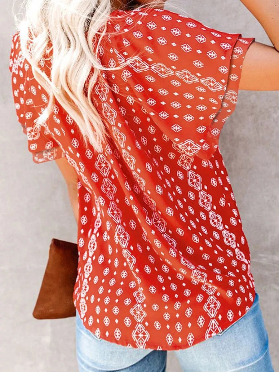Drifting Wildflower Top - Brick + Boho