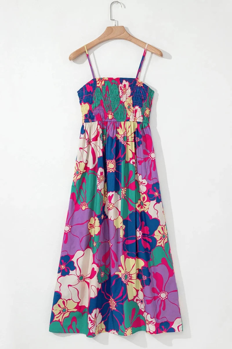 Electric Garden Shirred Maxi - Brick + Boho
