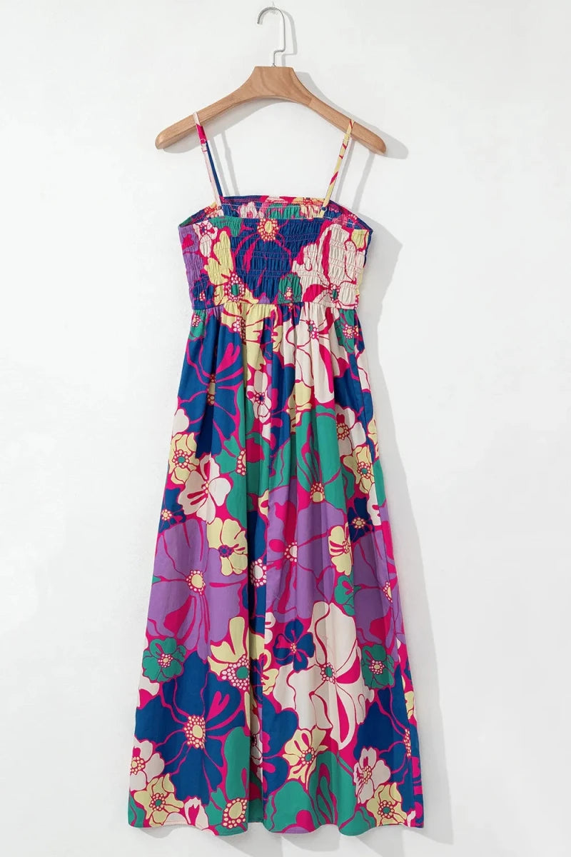Electric Garden Shirred Maxi - Brick + Boho