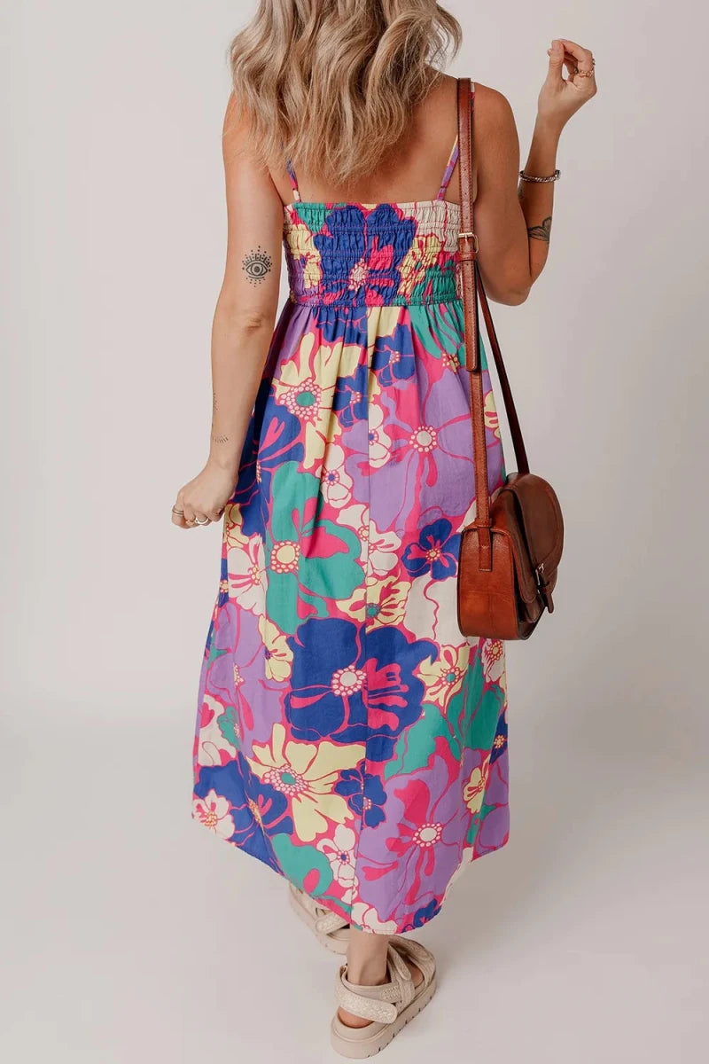 Electric Garden Shirred Maxi - Brick + Boho