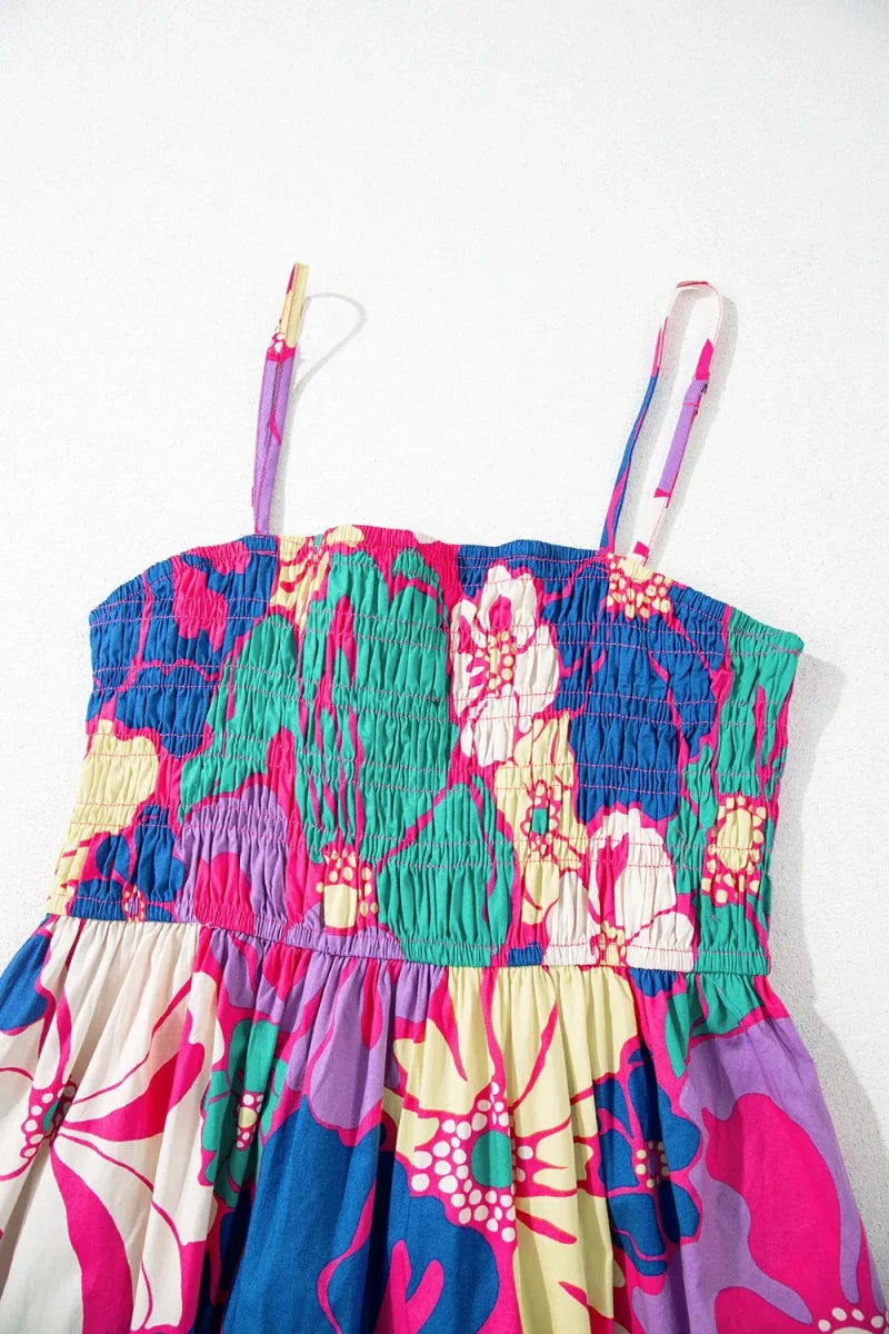 Electric Garden Shirred Maxi - Brick + Boho