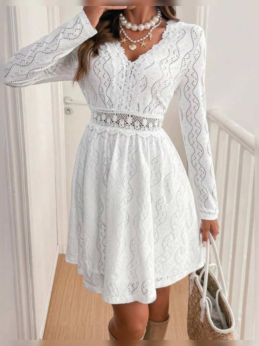Enchanted Lace Sleeve Dress - Brick + Boho