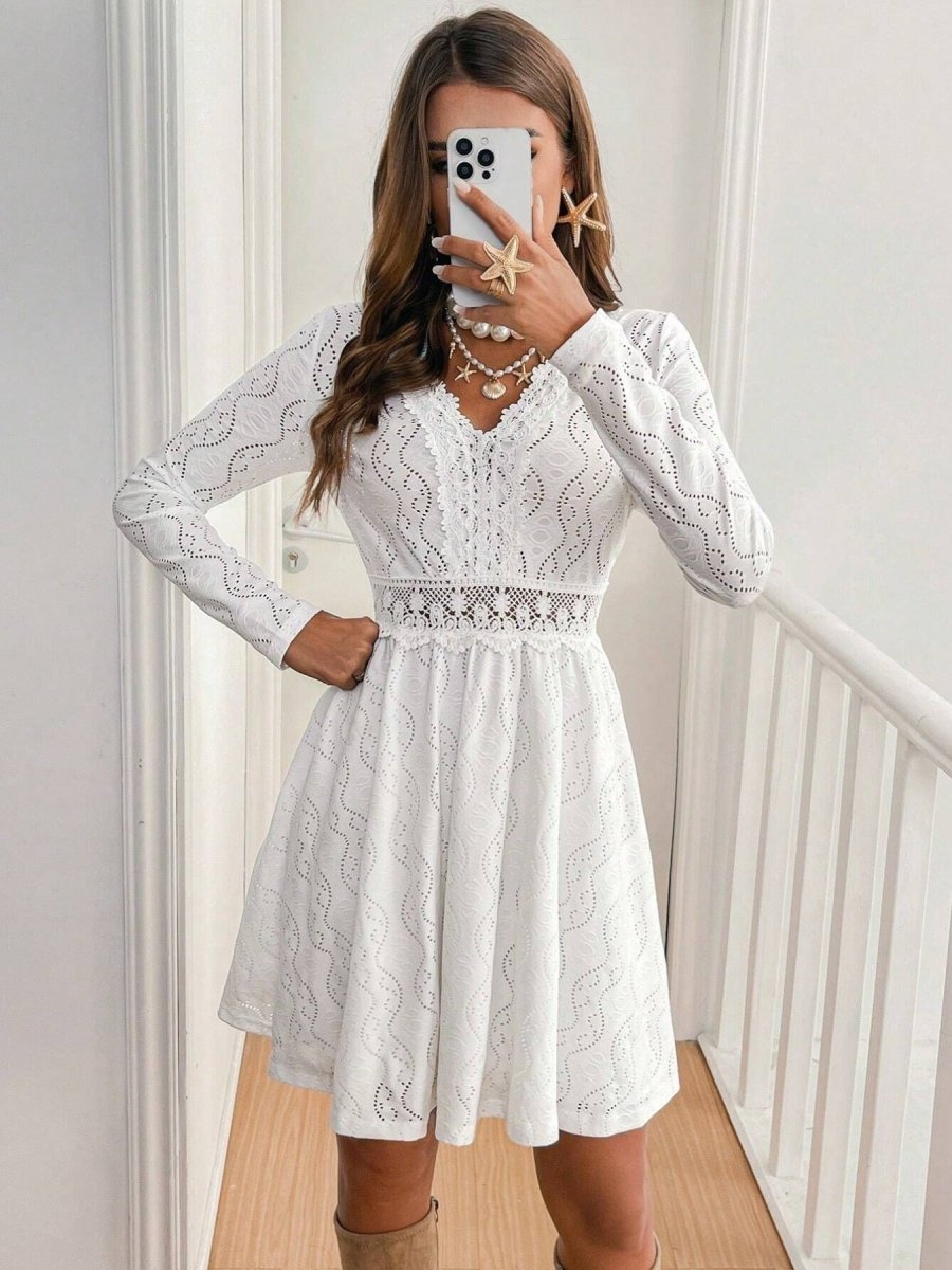 Enchanted Lace Sleeve Dress - Brick + Boho