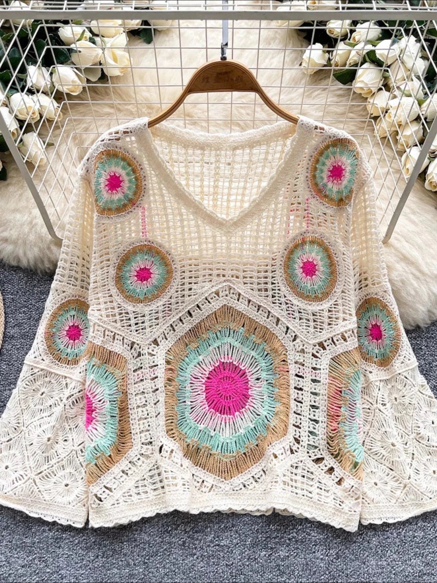Escape Artist Crochet Sweater - Brick + Boho
