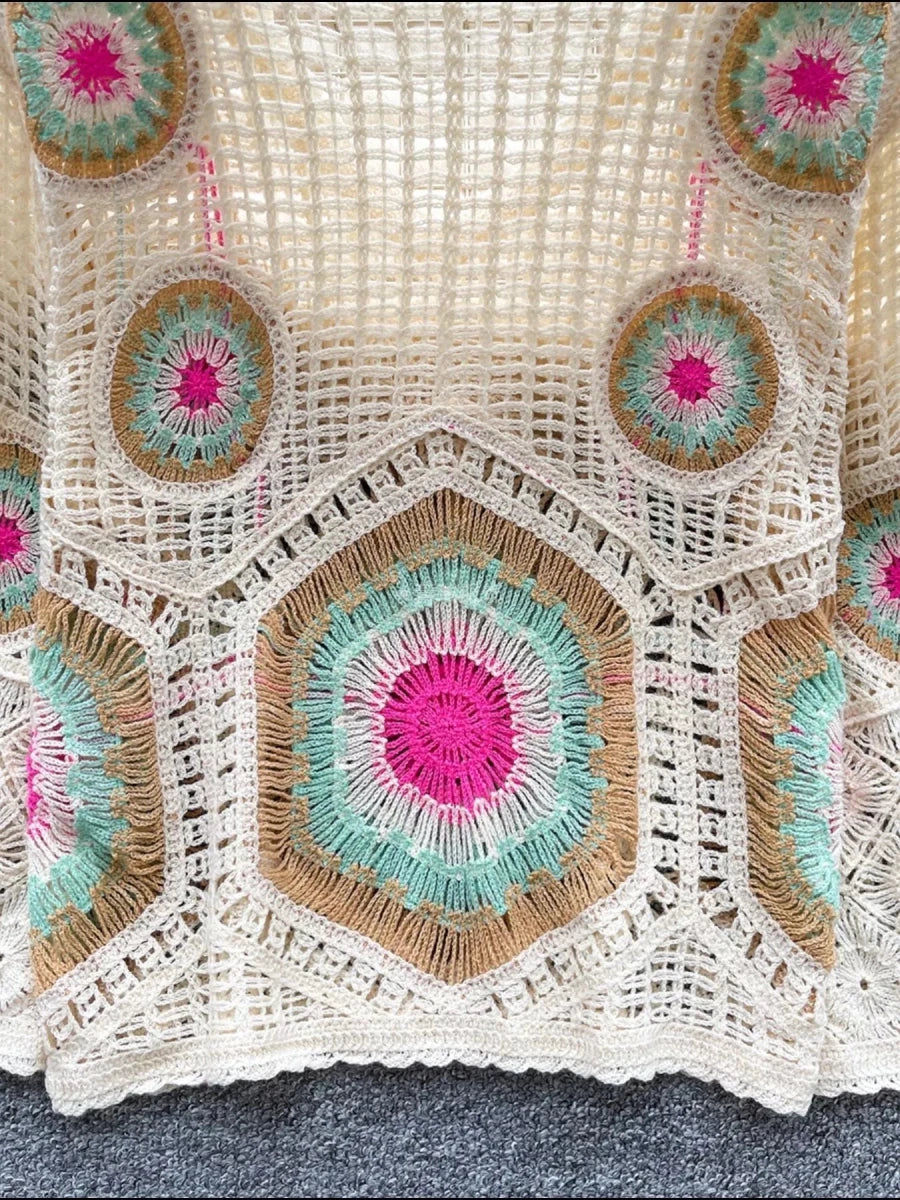 Escape Artist Crochet Sweater - Brick + Boho