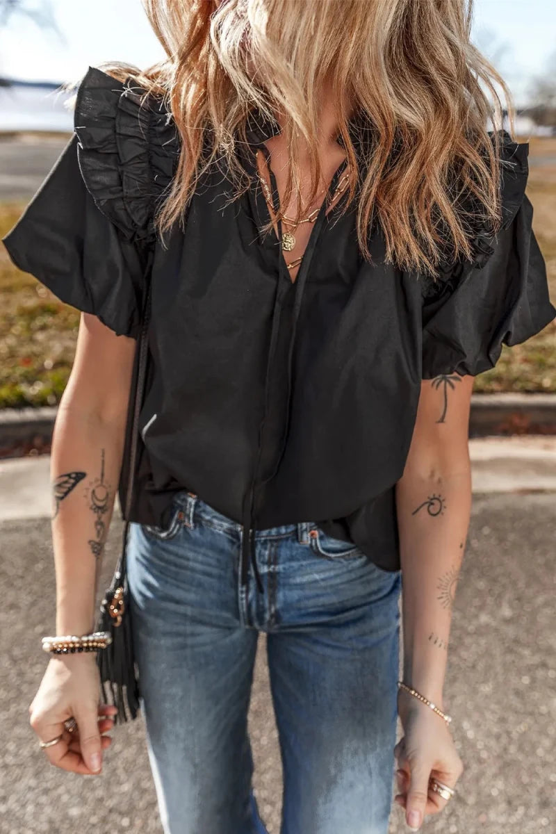 Estate Striped Blouse - Brick + Boho
