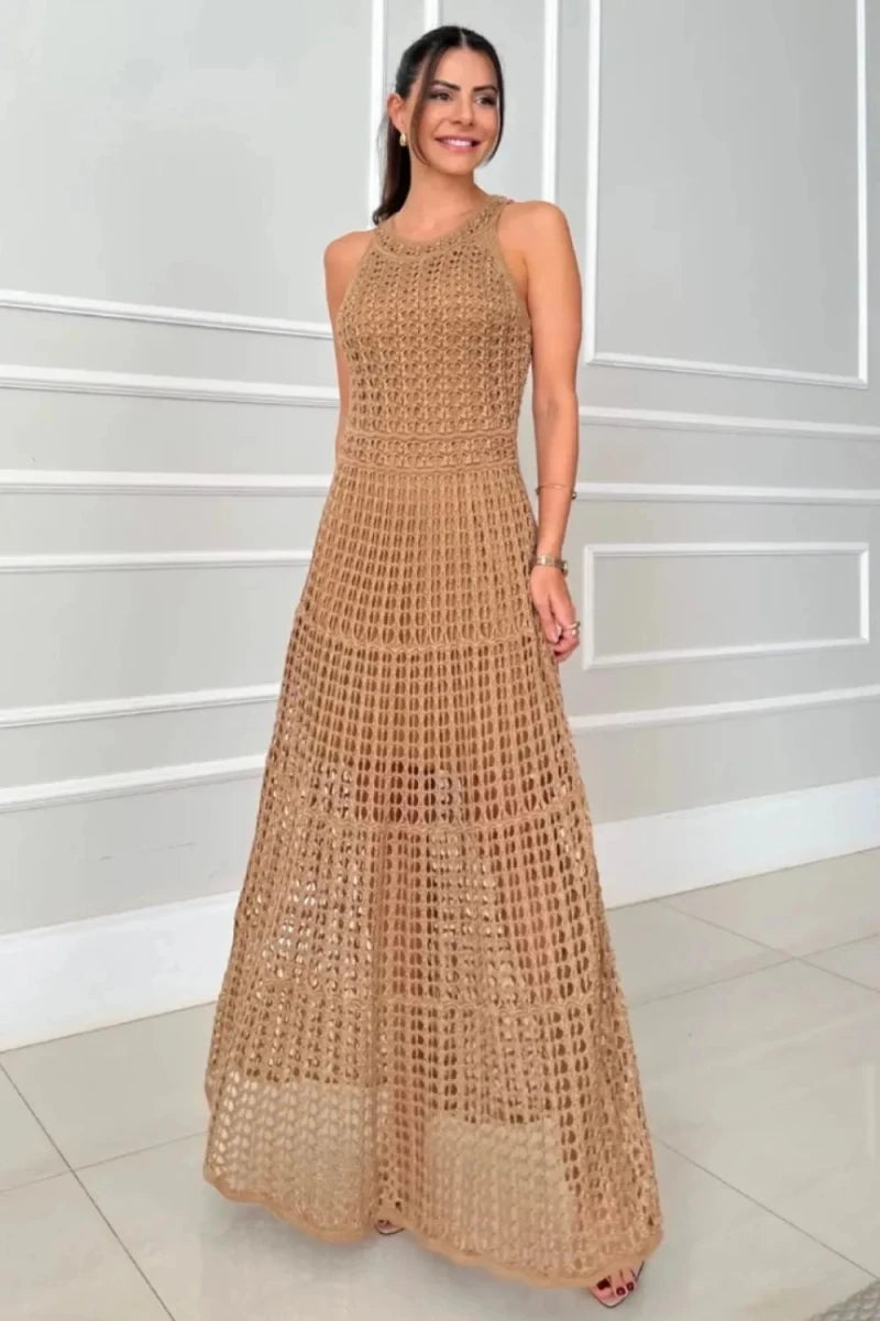 Ethereal Cutout Lattice Maxi - Brick + Boho