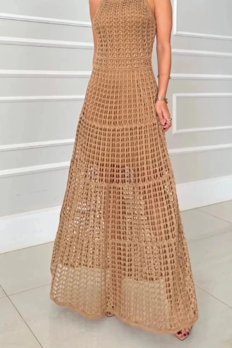 Ethereal Cutout Lattice Maxi - Brick + Boho