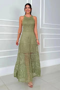 Ethereal Cutout Lattice Maxi - Brick + Boho
