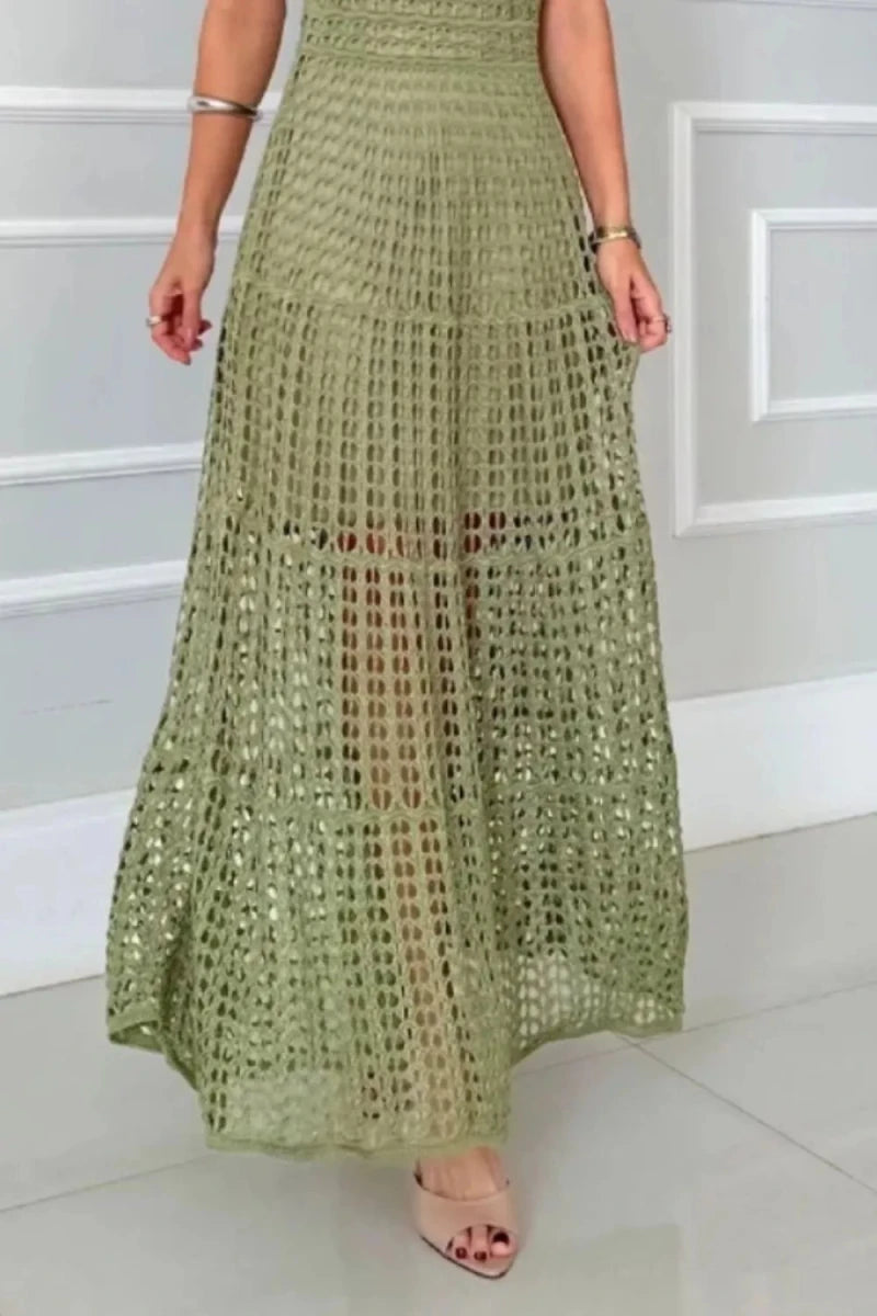 Ethereal Cutout Lattice Maxi - Brick + Boho