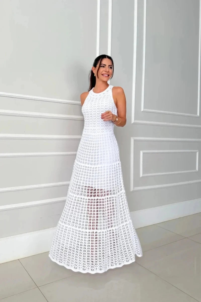 Ethereal Cutout Lattice Maxi - Brick + Boho