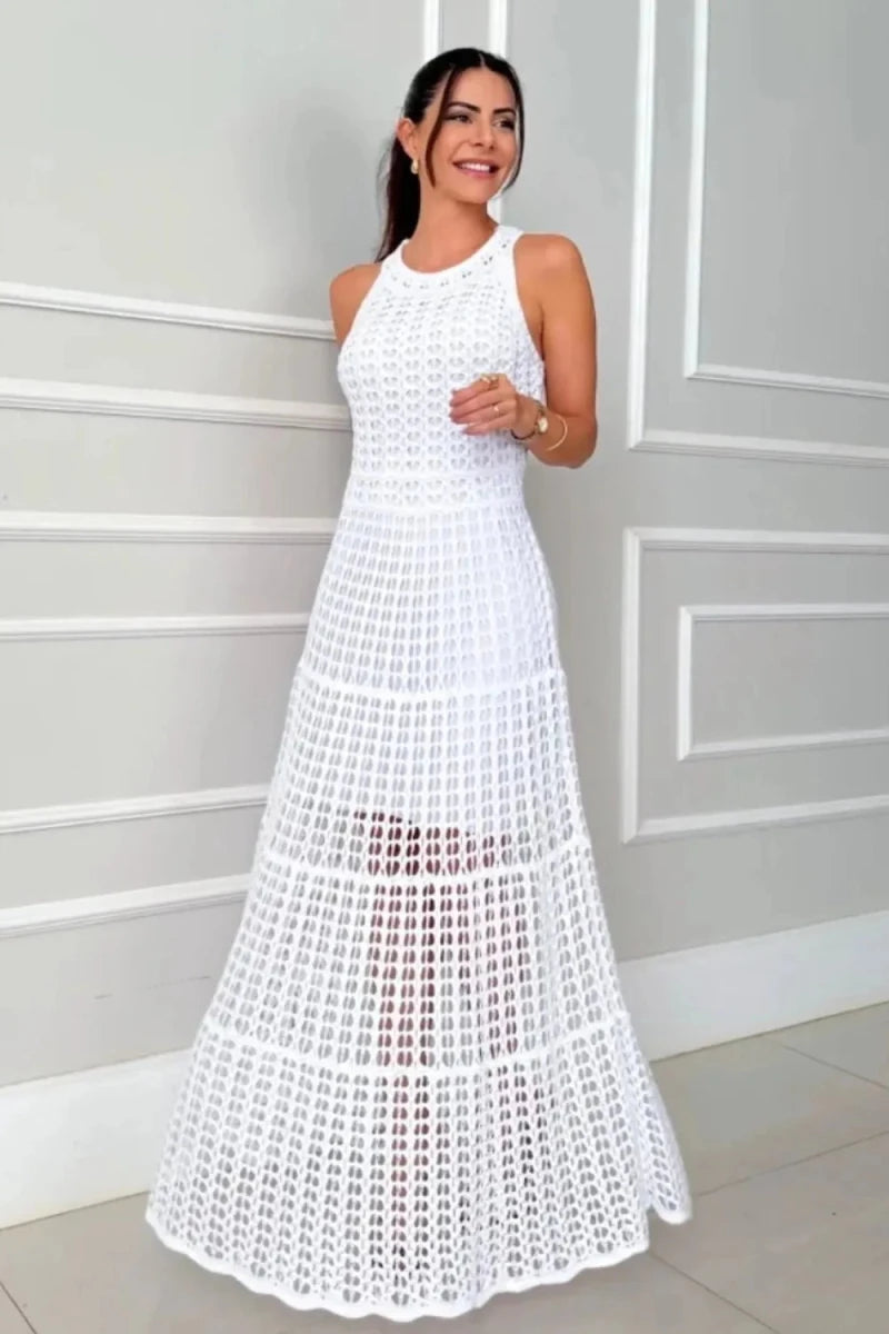 Ethereal Cutout Lattice Maxi - Brick + Boho