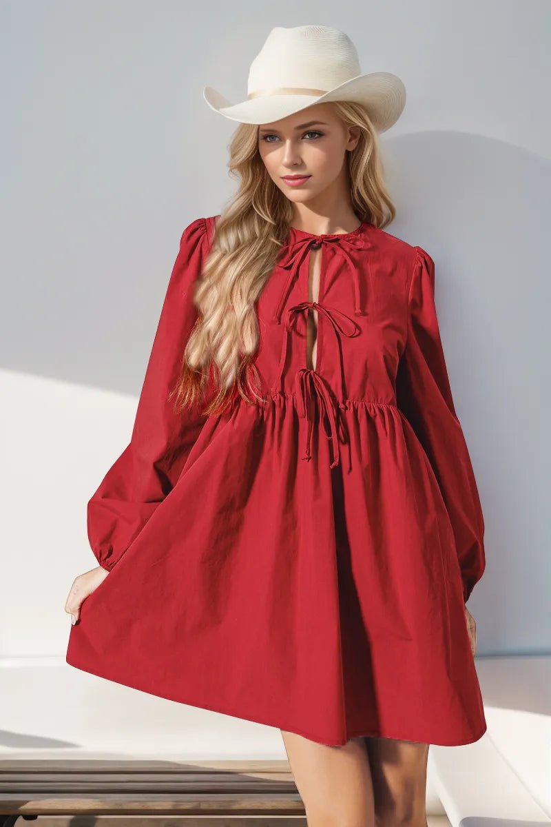Fearless Tied Sleeve Mini - Brick + Boho
