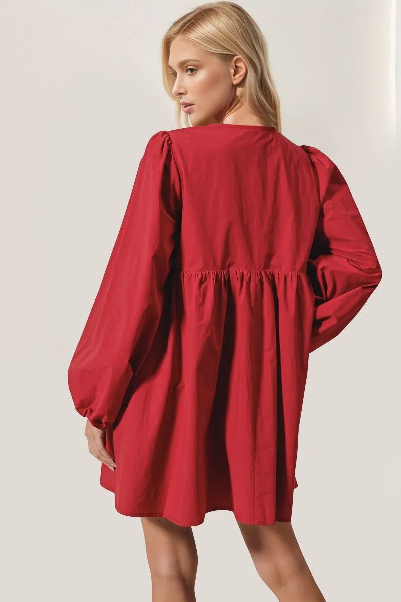 Fearless Tied Sleeve Mini - Brick + Boho