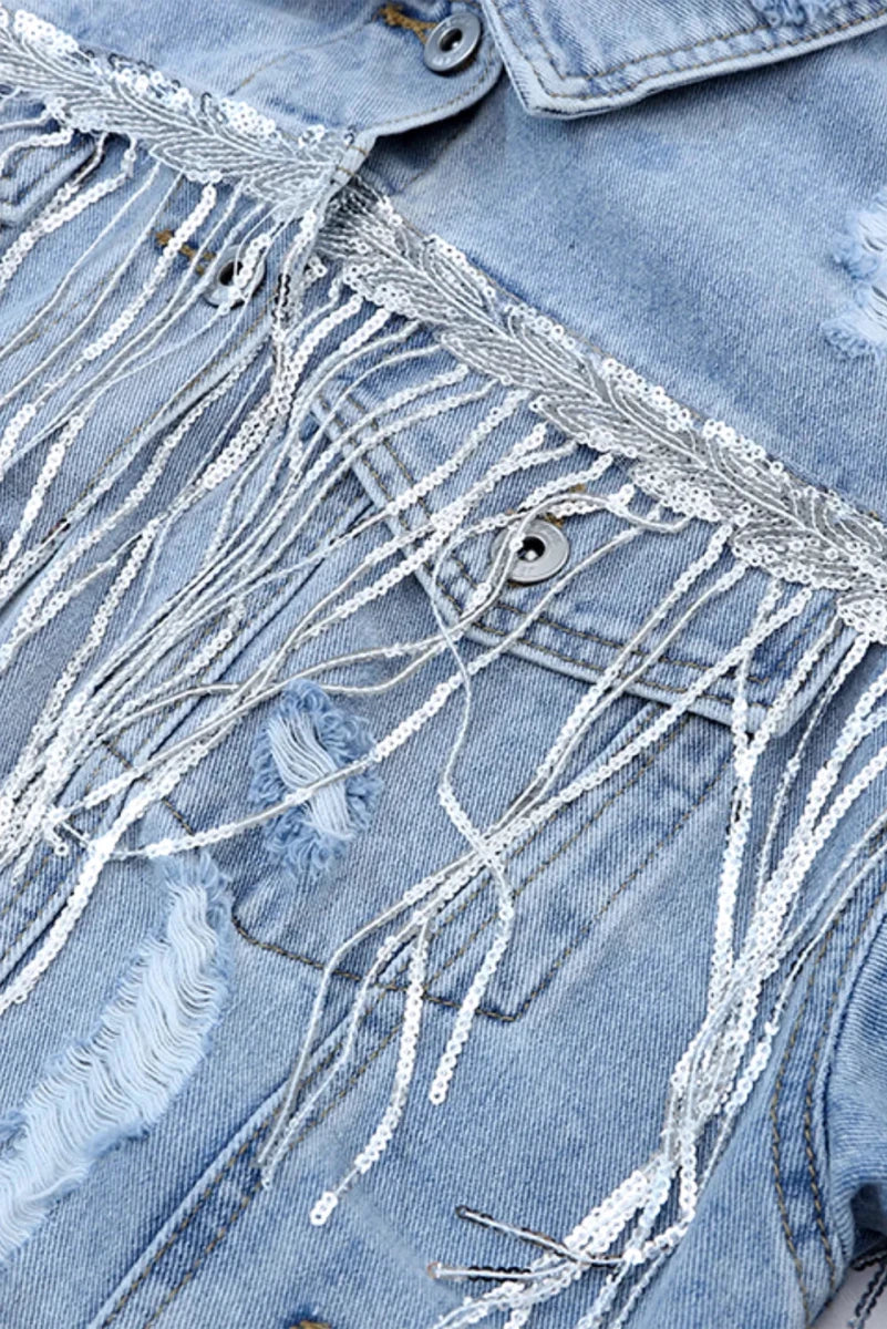 Festival Bound Fringe Denim - Brick + Boho