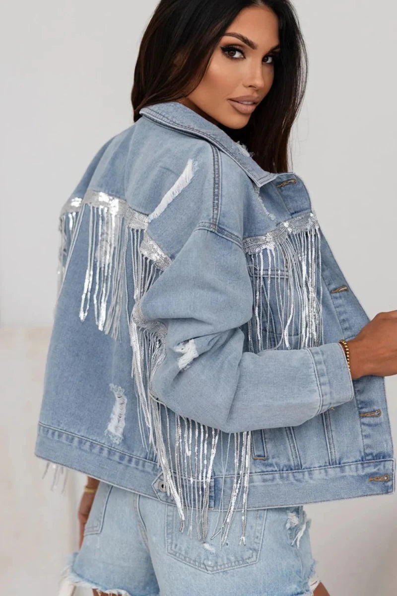 Festival Bound Fringe Denim - Brick + Boho