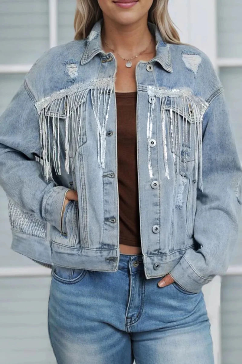 Festival Bound Fringe Denim - Brick + Boho