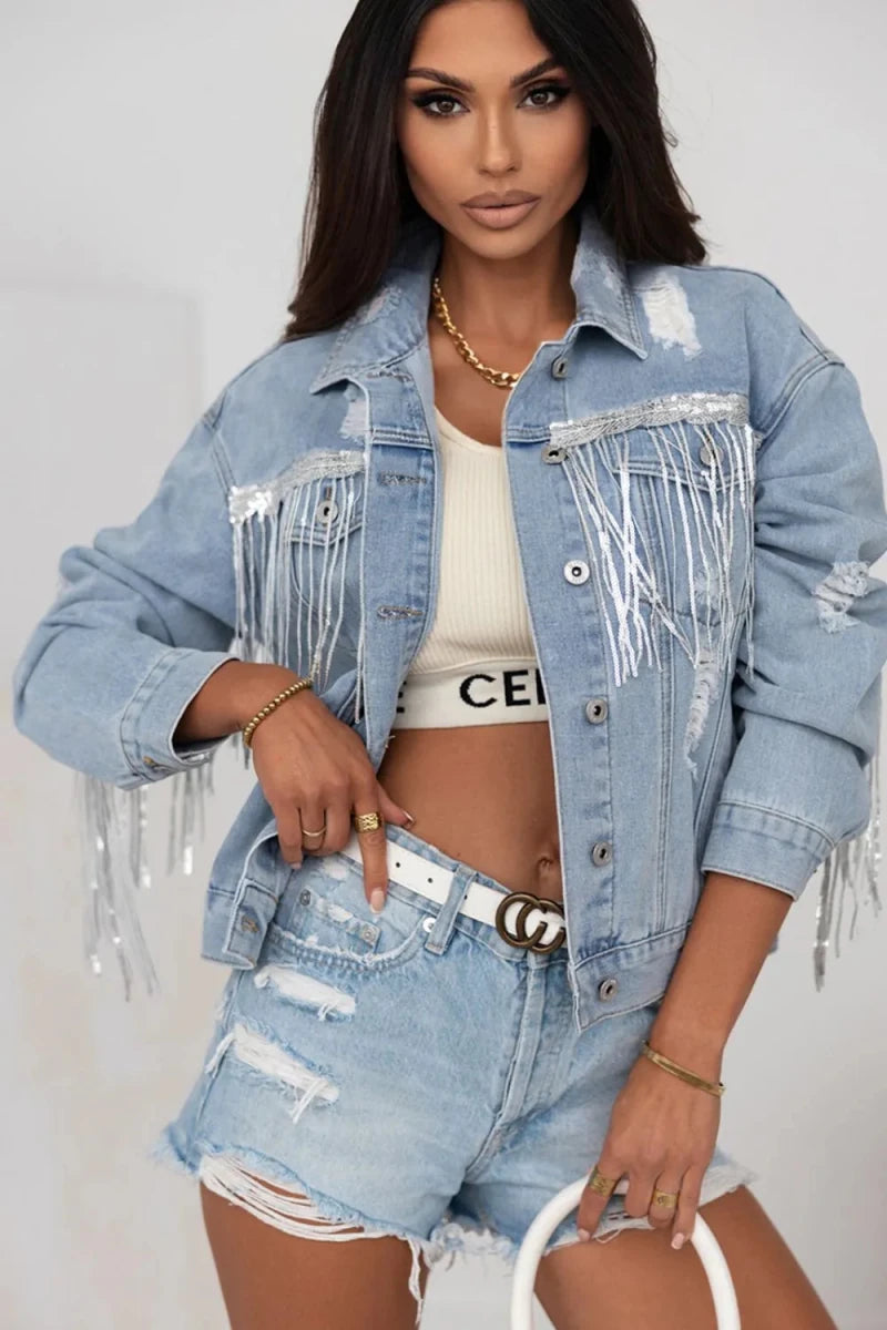 Festival Bound Fringe Denim - Brick + Boho