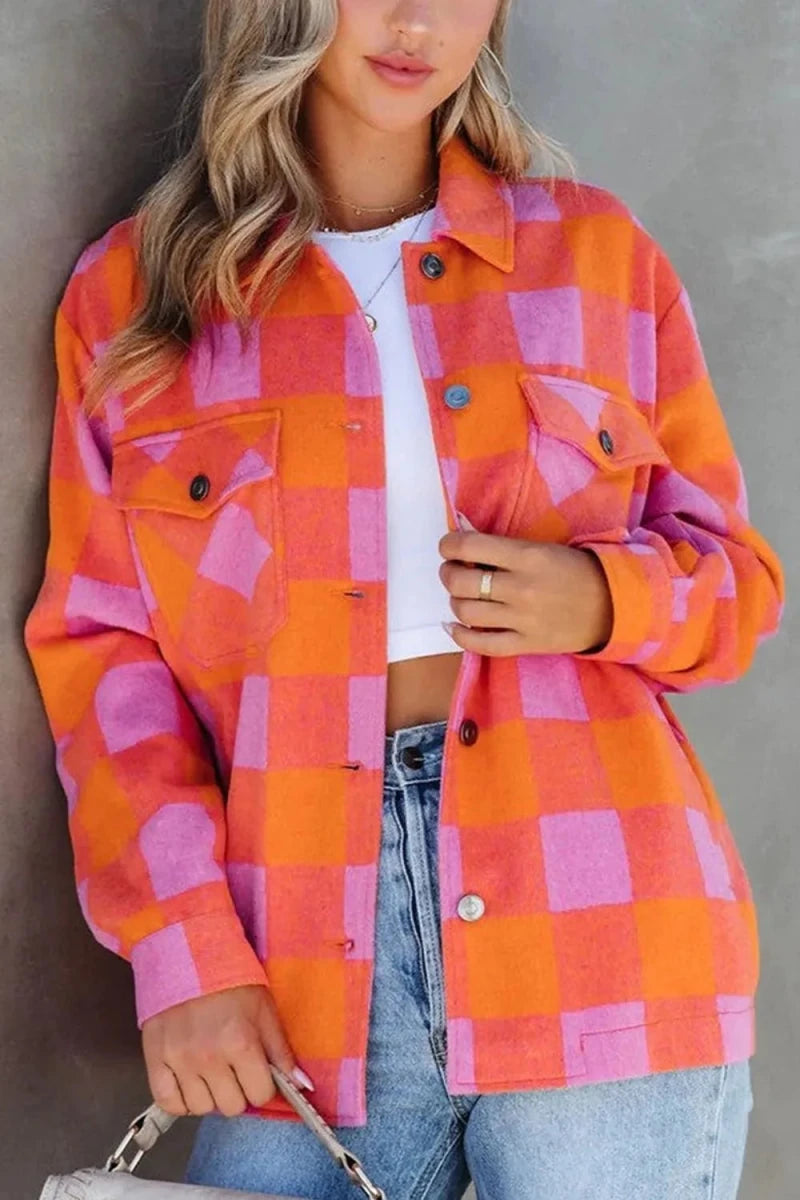 Festival Bound Plaid Top - Brick + Boho