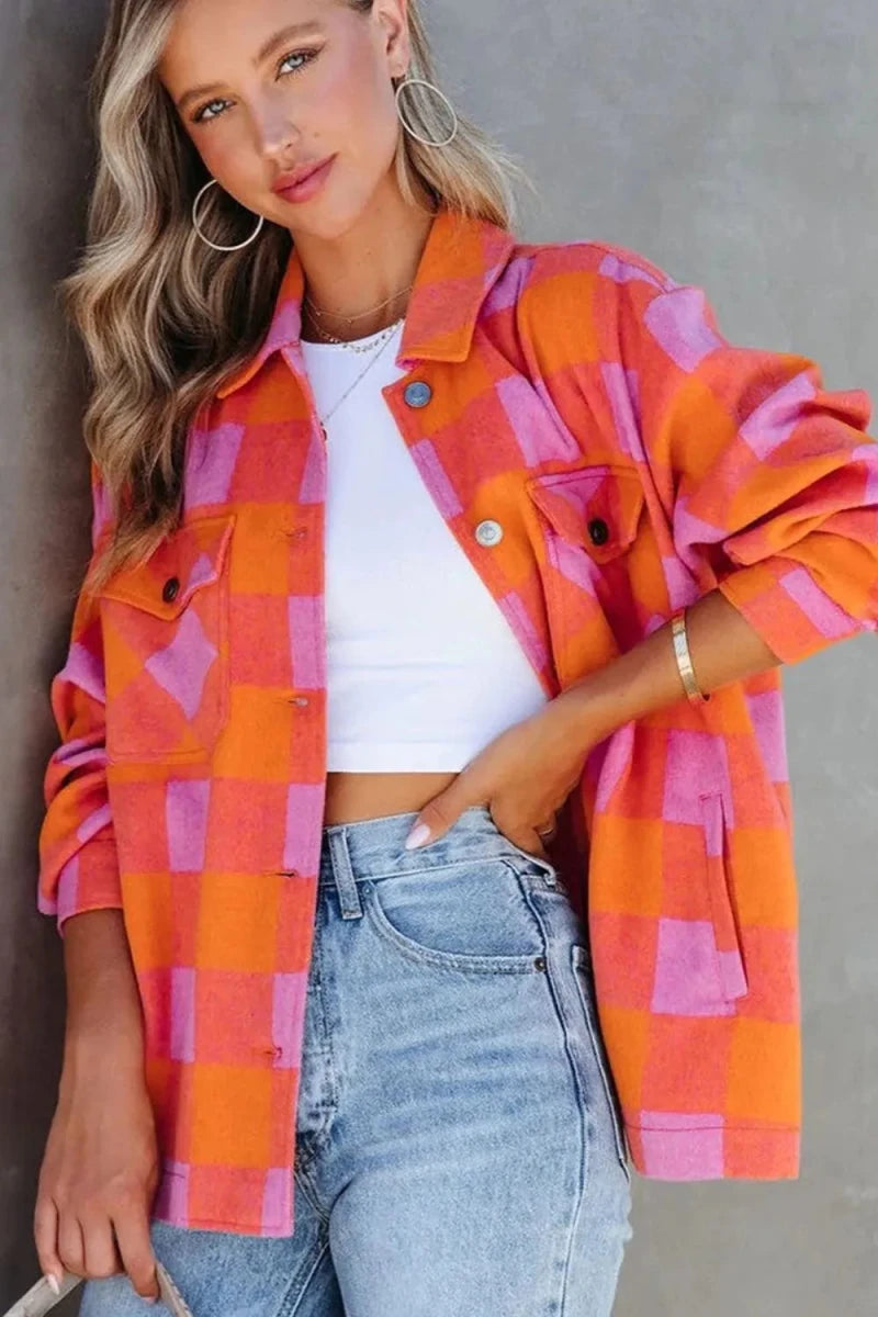 Festival Bound Plaid Top - Brick + Boho