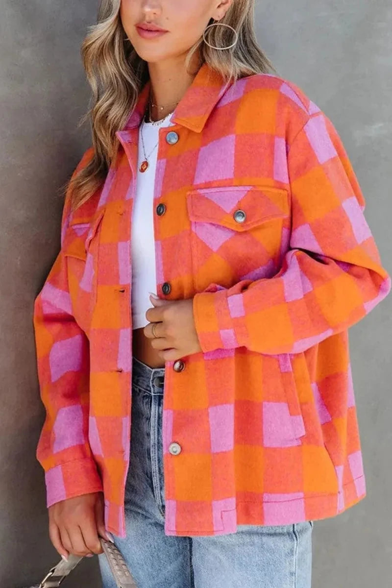 Festival Bound Plaid Top - Brick + Boho