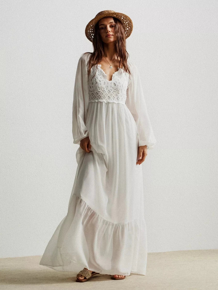 Filigree Crochet Maxi - Brick + Boho