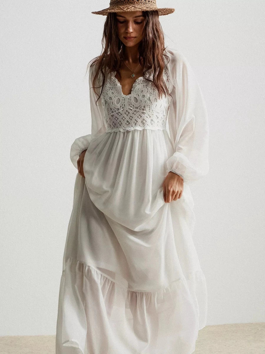 Filigree Crochet Maxi - Brick + Boho