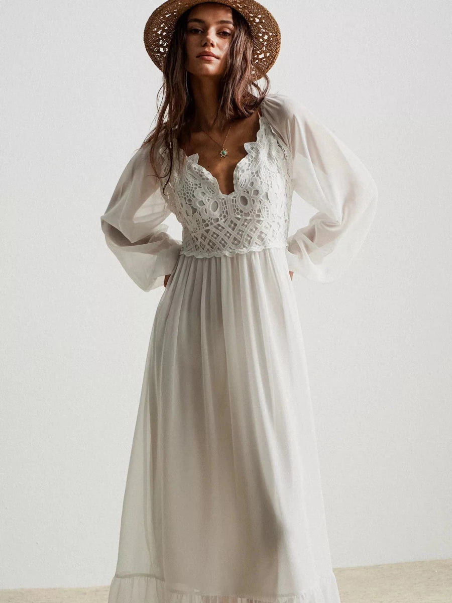 Filigree Crochet Maxi - Brick + Boho