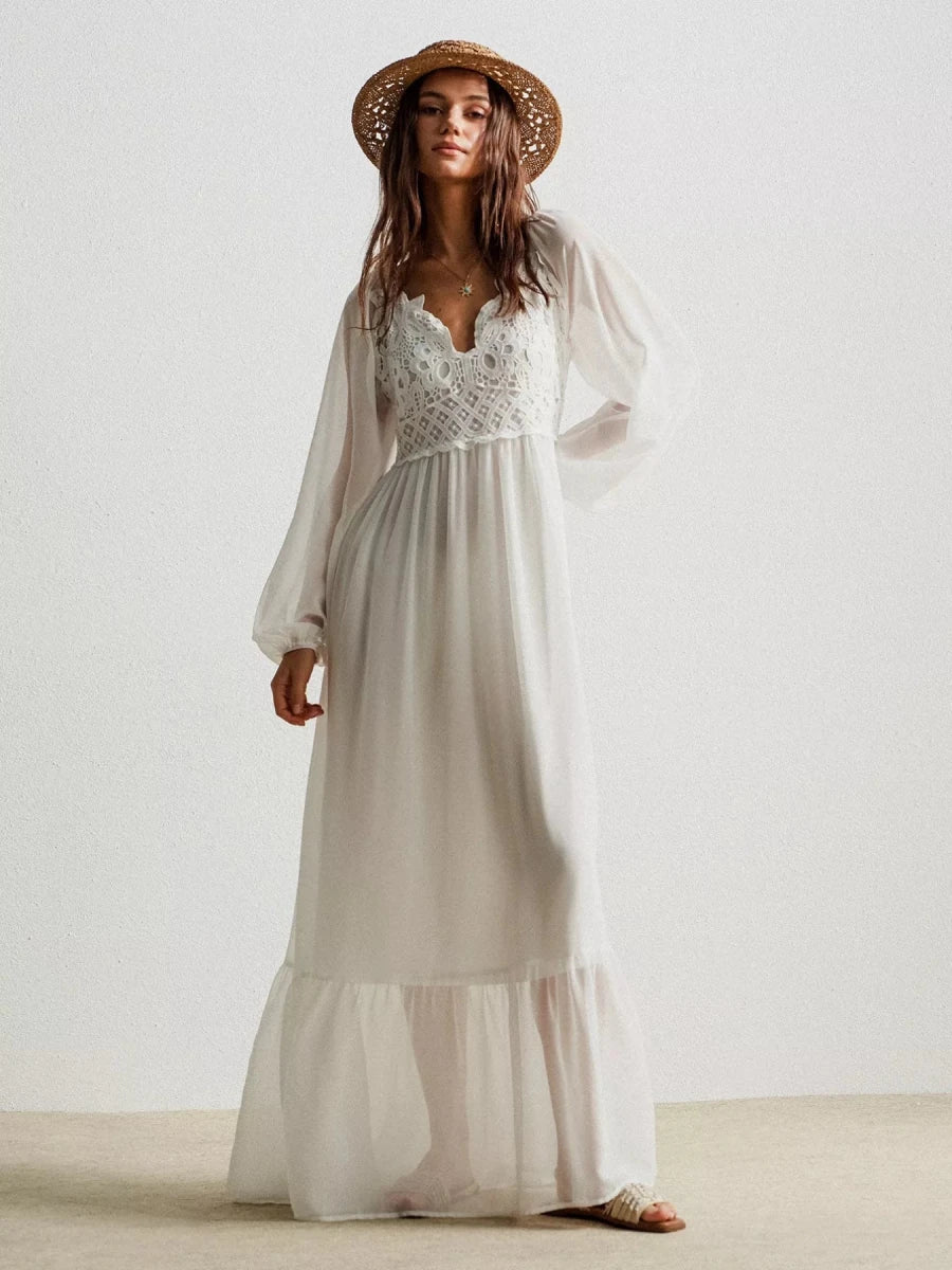 Filigree Crochet Maxi - Brick + Boho