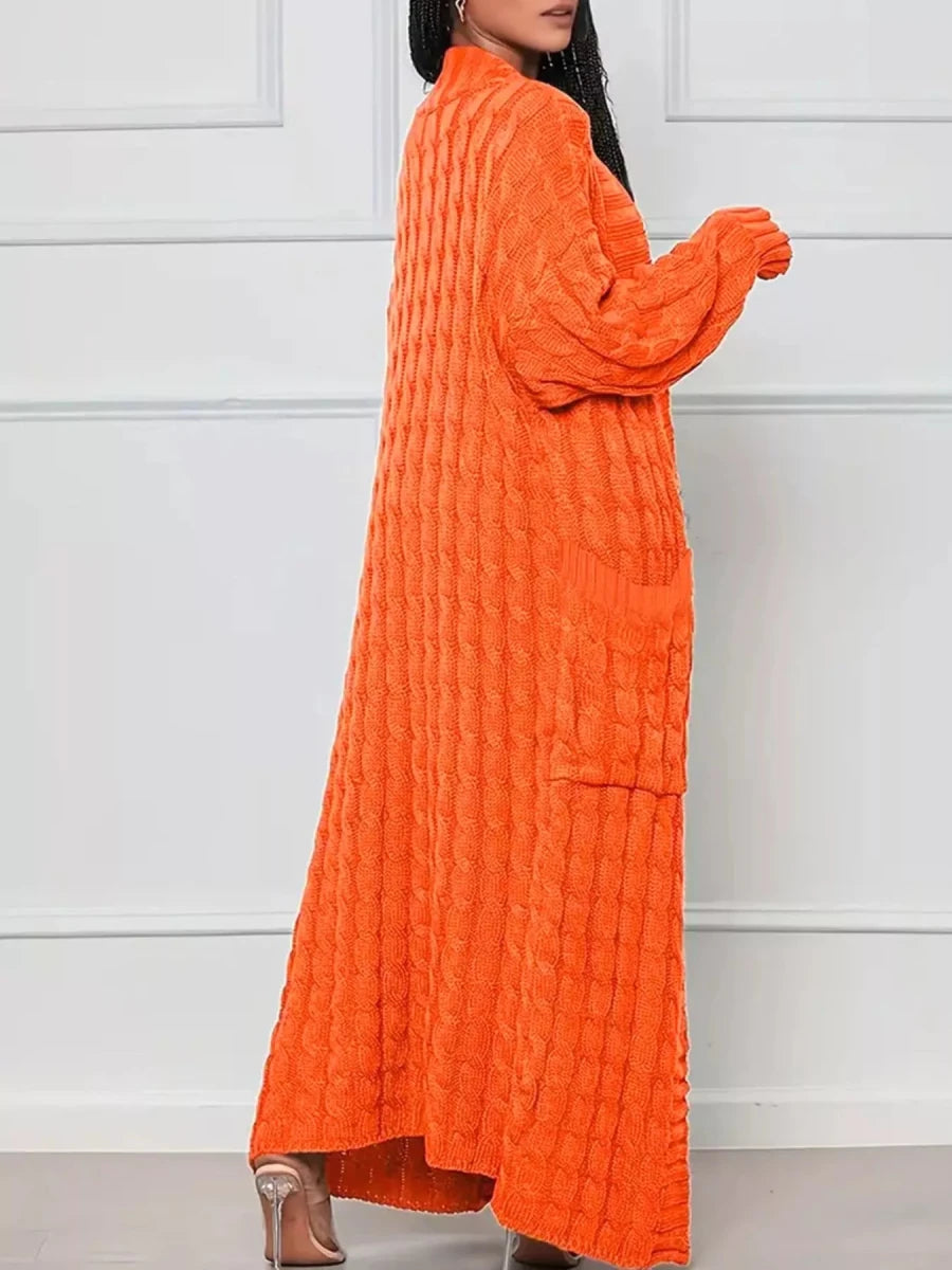 Fireside Cable Knit Duster - Brick + Boho