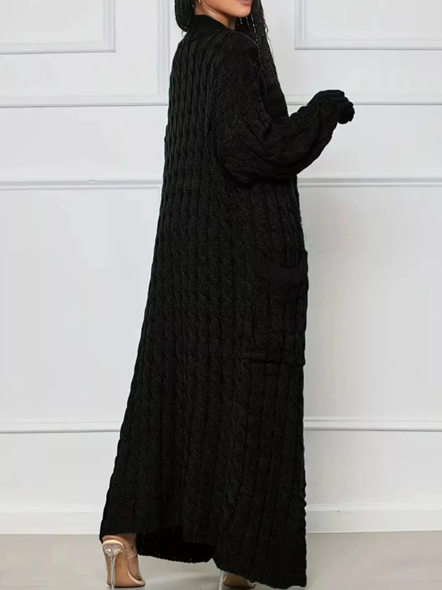Fireside Cable Knit Duster - Brick + Boho