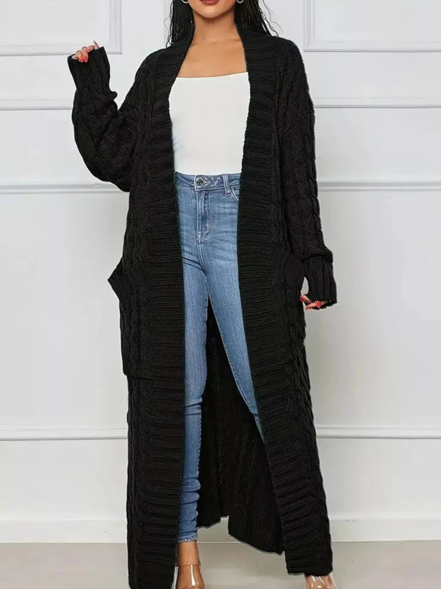 Fireside Cable Knit Duster - Brick + Boho