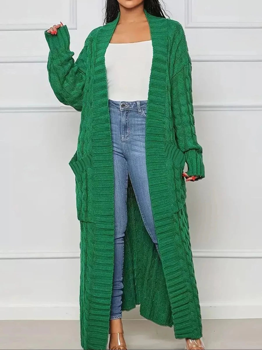 Fireside Cable Knit Duster - Brick + Boho