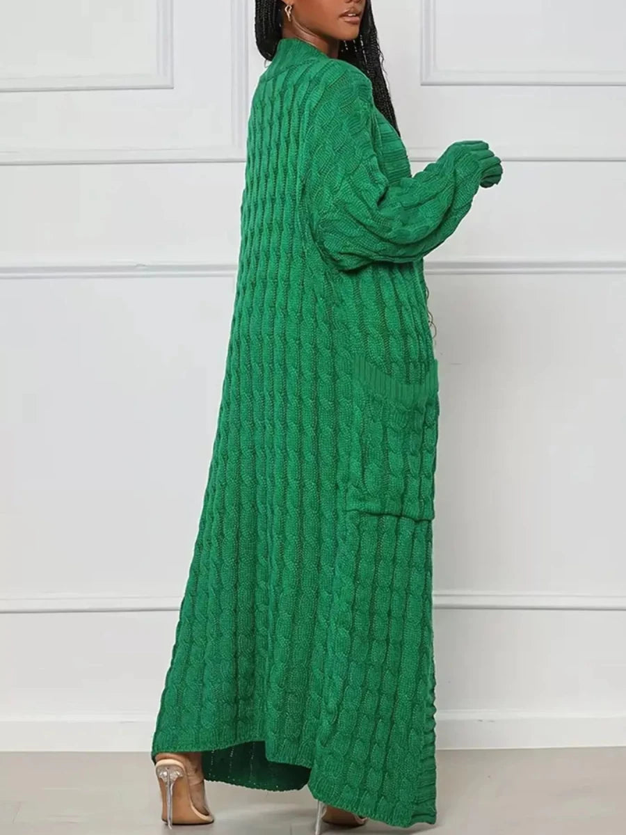 Fireside Cable Knit Duster - Brick + Boho
