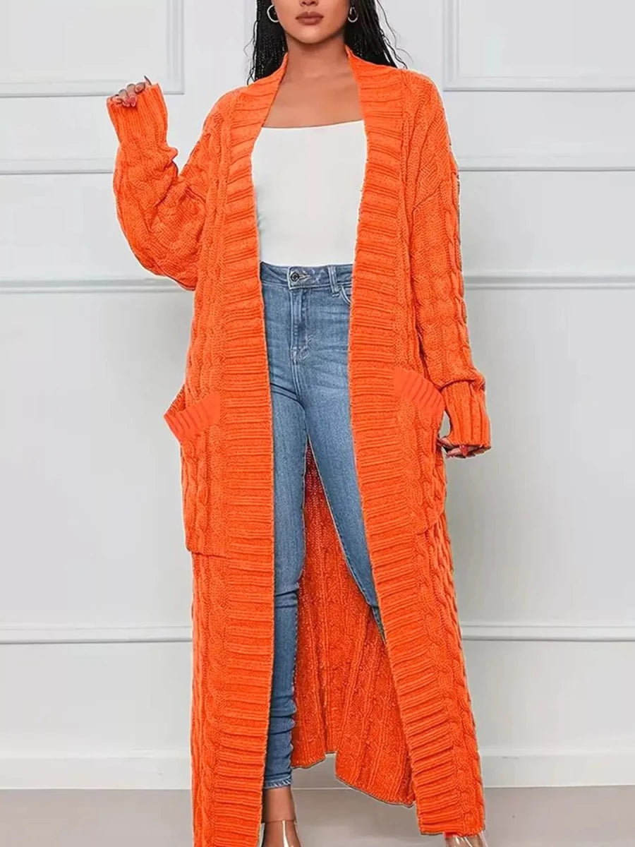 Fireside Cable Knit Duster - Brick + Boho
