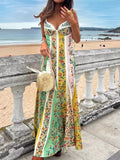 Floral Print Sweetheart Neck Maxi Dress - Brick + Boho