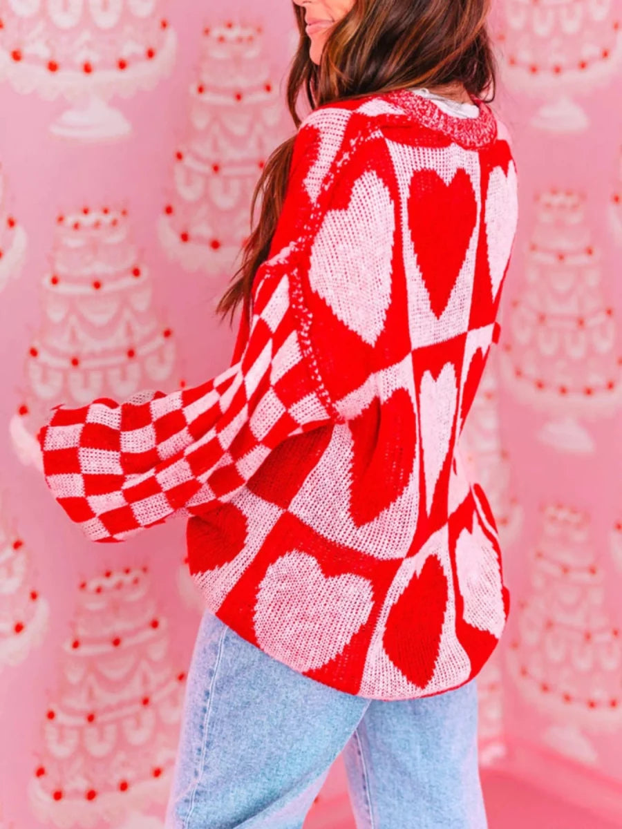 Fluted Heart Checkerboard - Brick + Boho